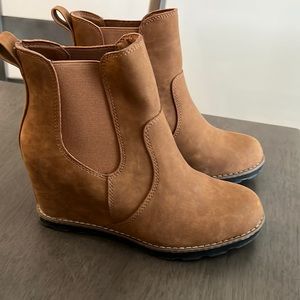 Tan Wedge Bootie